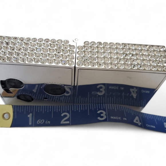 Saint John Mother of Pearl, Jeweled, Hinged Desk Clock With a Photo Insert - Picture 6 of 7